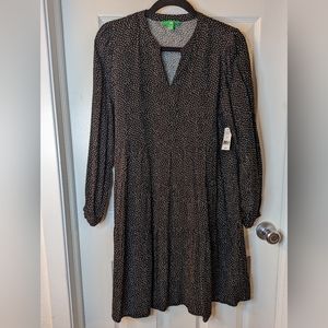 V-Neck Long Sleeved Dress
